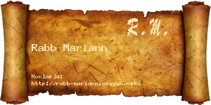 Rabb Mariann névjegykártya